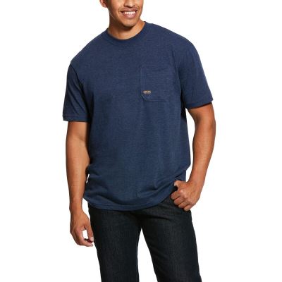 Ariat Rebar Cotton Strong - T Shirts Donkerblauw Donker Heren - 40187-096